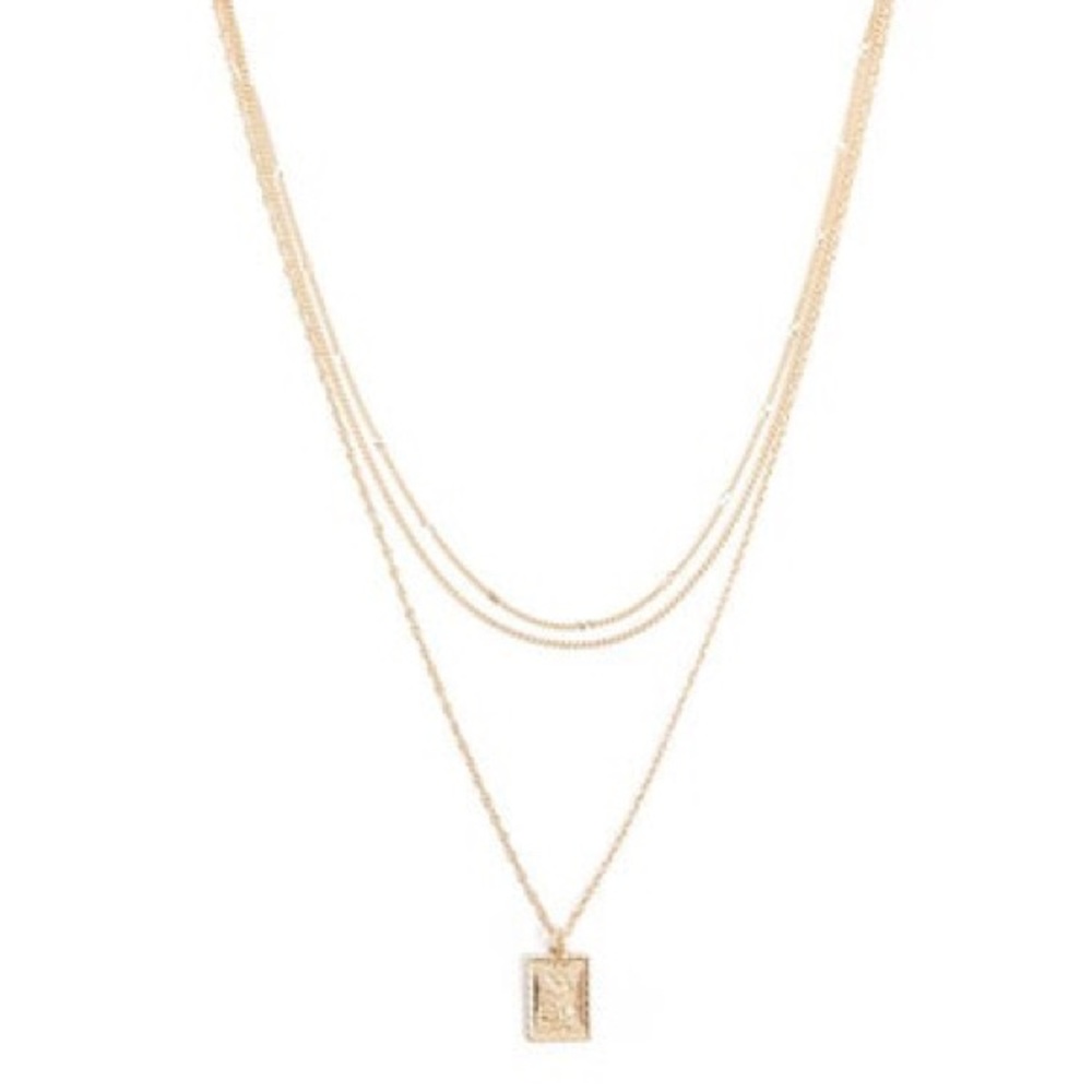 layered rose pendant necklace